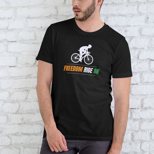 "Freedom Ride On" The Ultimate Unisex Classic Black Cycling T-Shirt: