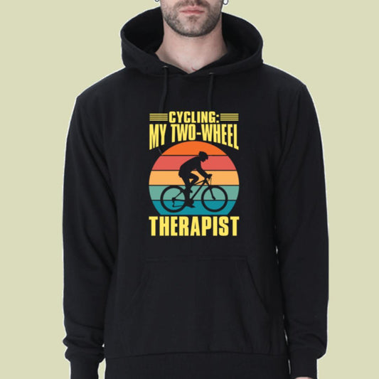 "Cycling: My Two-Wheel Therapist" Unisex Premium Hooded Sweatshirt