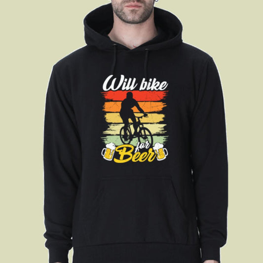 "Will Bike For Beer" Unisex Premium Hooded Sweatshirt