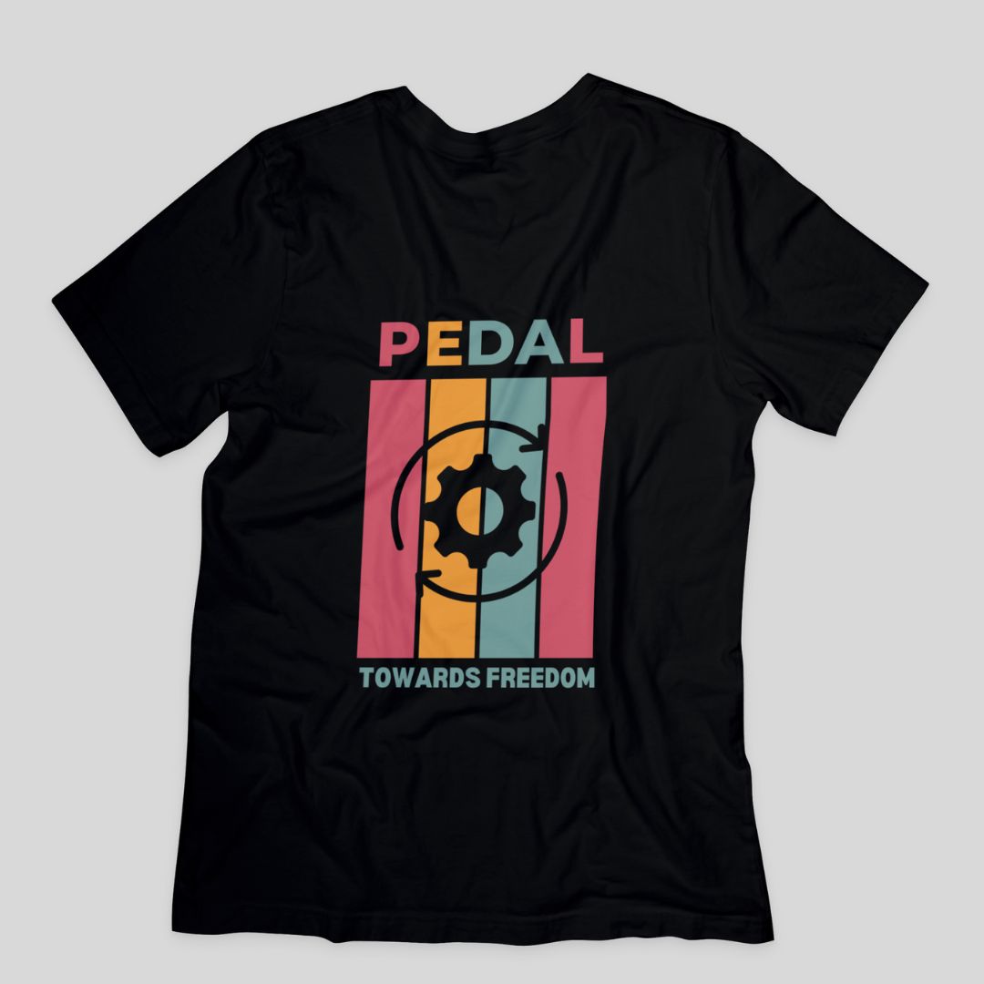 "Pedal towards Freedom" The Ultimate Unisex Classic Black Cycling T-Shirt: