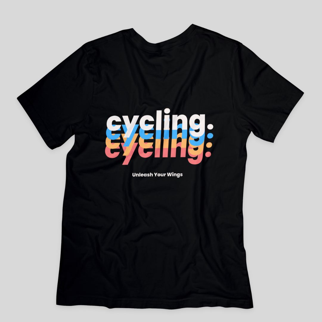 "Cycling: Unleash Your Wings" The Ultimate Unisex Classic Black Cycling T-Shirt: