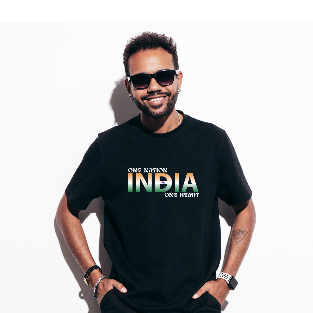 Unisex "India- One Nation One Heart" T-shirt