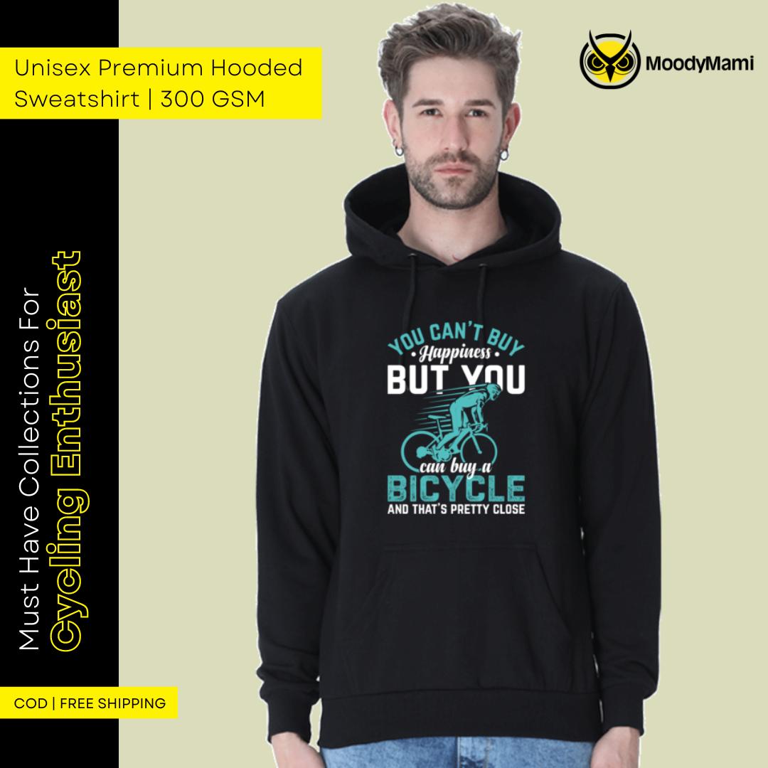 "Cycling Happiness" Unisex Premium Hooded Sweatshirt
