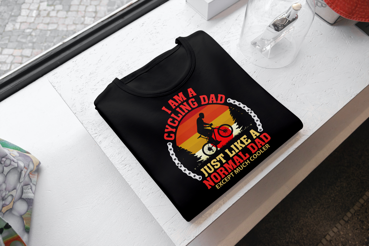 "I'm a cycling Dad, Just like a normal dad, but much cooler" Biking Dad Funny Men's Classic T-Shirt.