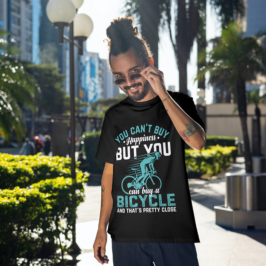 "Cycling Happiness": The Ultimate Cycling Classic T-shirt for Men